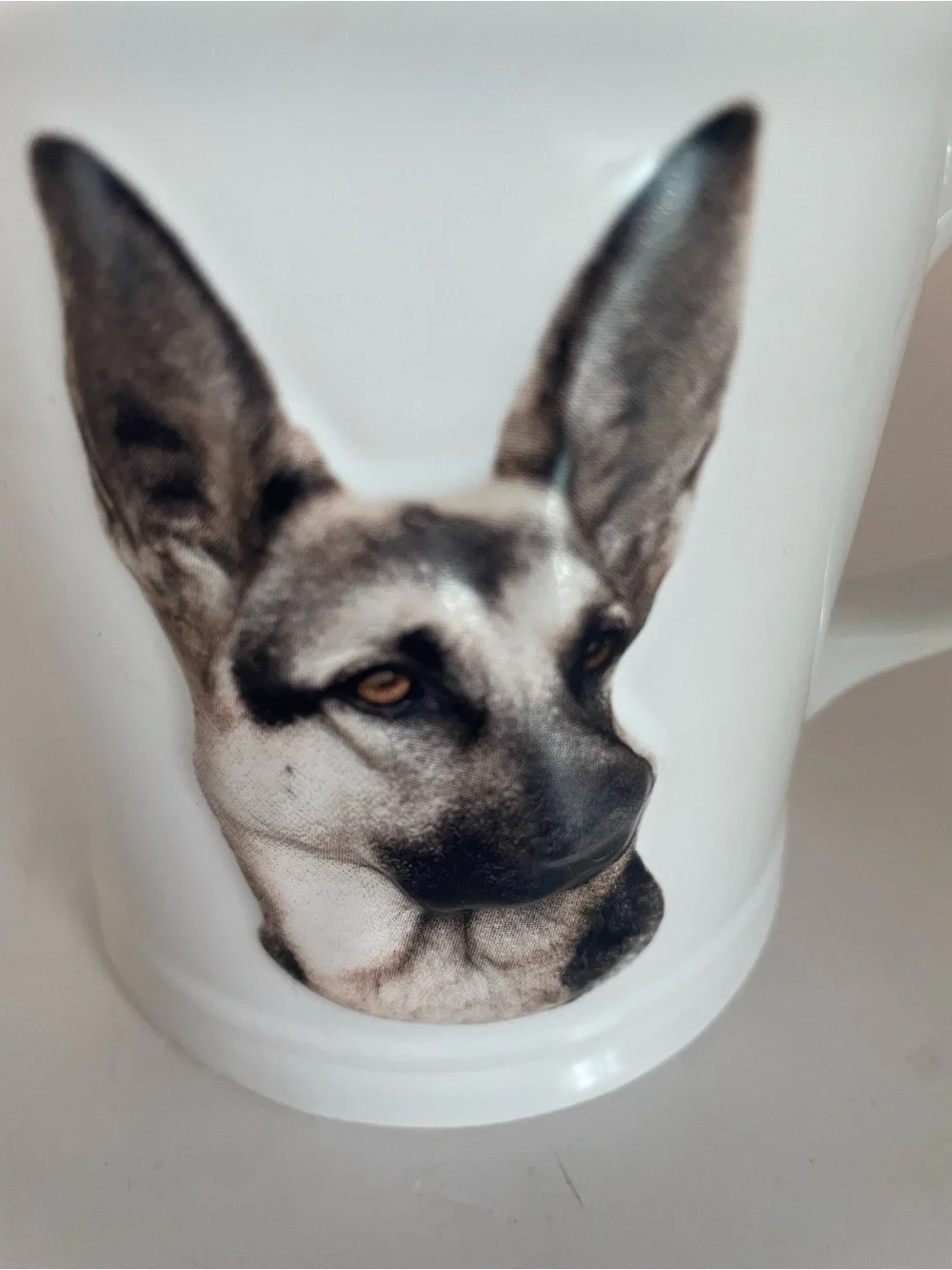 German Shepherd Dog Mug - Pet Lovers Ceramic Coffee Cup - Raised design